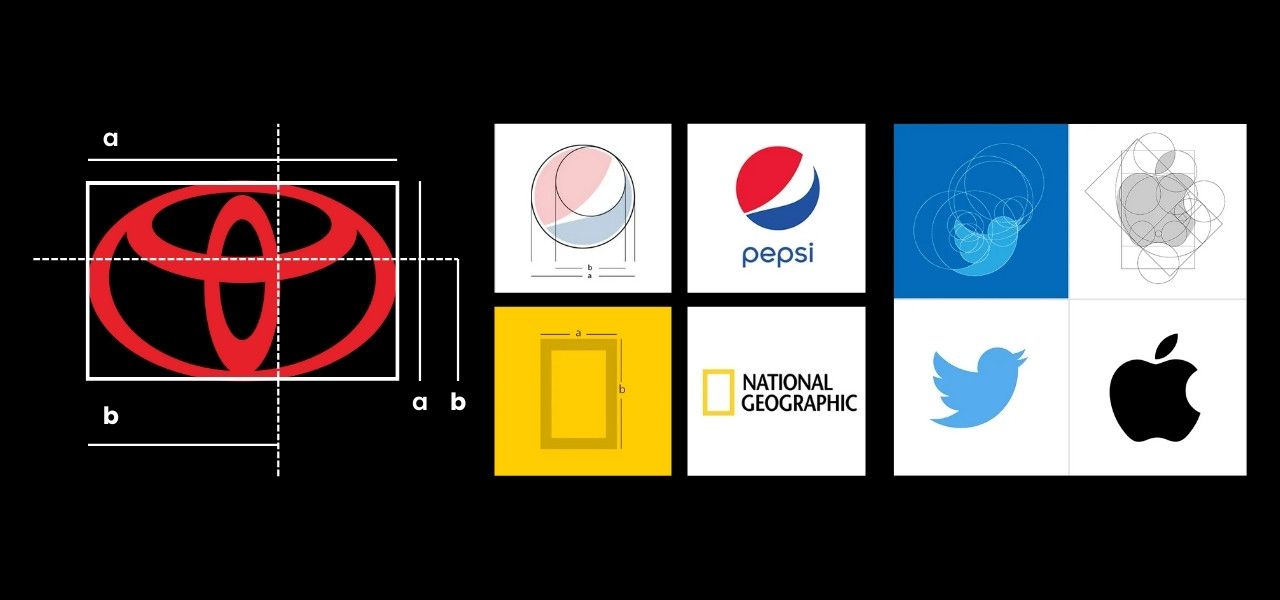 ejemplos diseños logotiposde con proporcion aurea geometria sagrada
